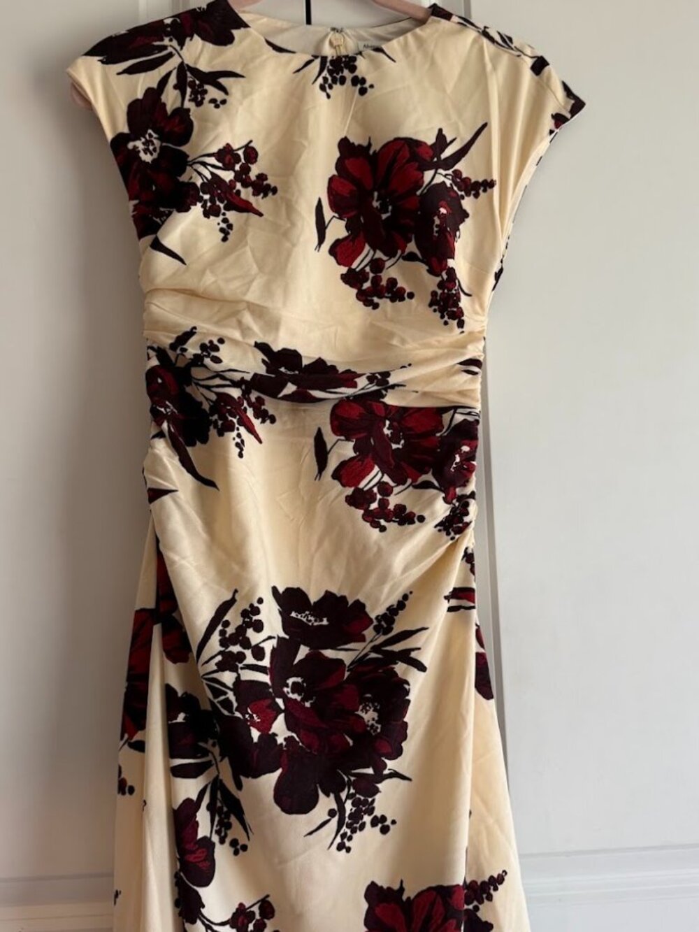 abercrombie midi dress - floral (cream and red)